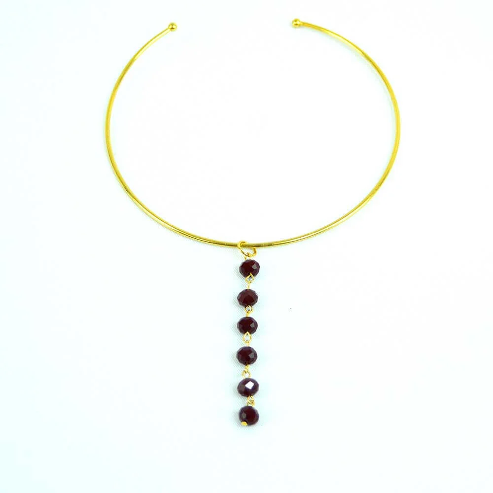 CHOCKER CON COLGANTE CRISTAL BURDEOS