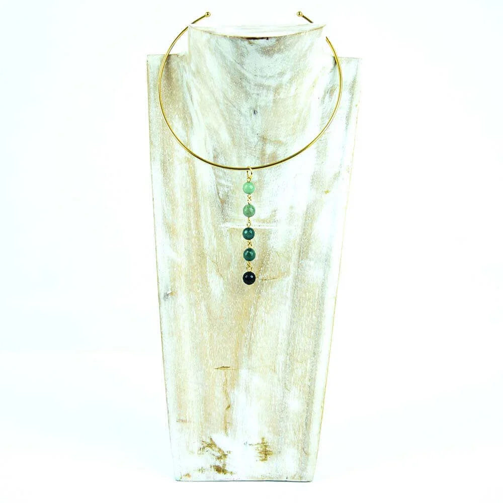Choker colgante agatas facetadas