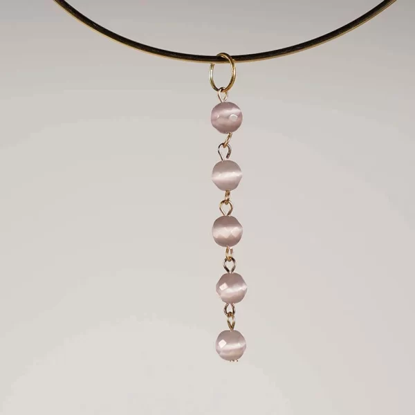 CHOKER CON COLGANTE DE OJO DE GATO BLANCO HIELO