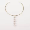 CHOKER CON COLGANTE DE OJO DE GATO ROSA Y ORO