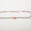 COLLAR OVALOS COBRE Y CUARZO COLOR CEREZA Y BLANCO