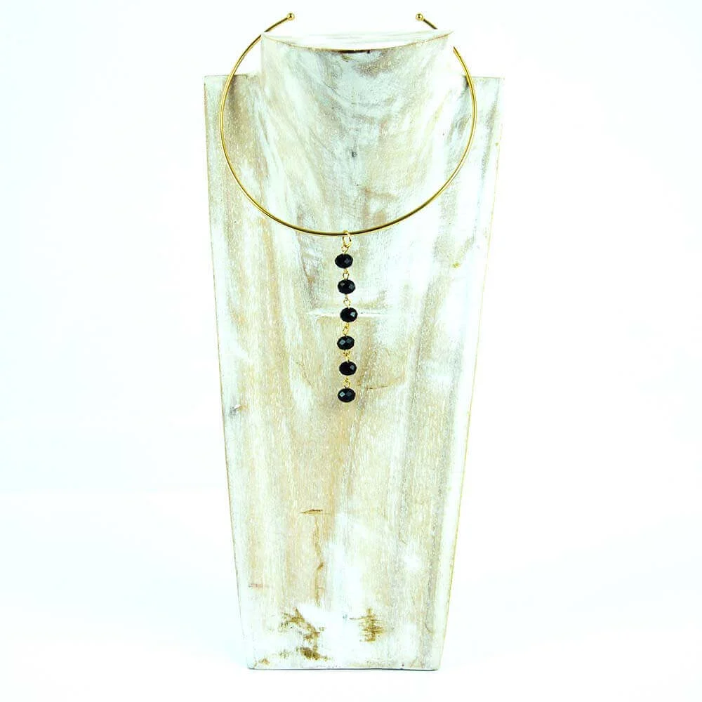 DISPLAY CHOKER CON COLGANTE DE AGATAS FACETADAS VERDE