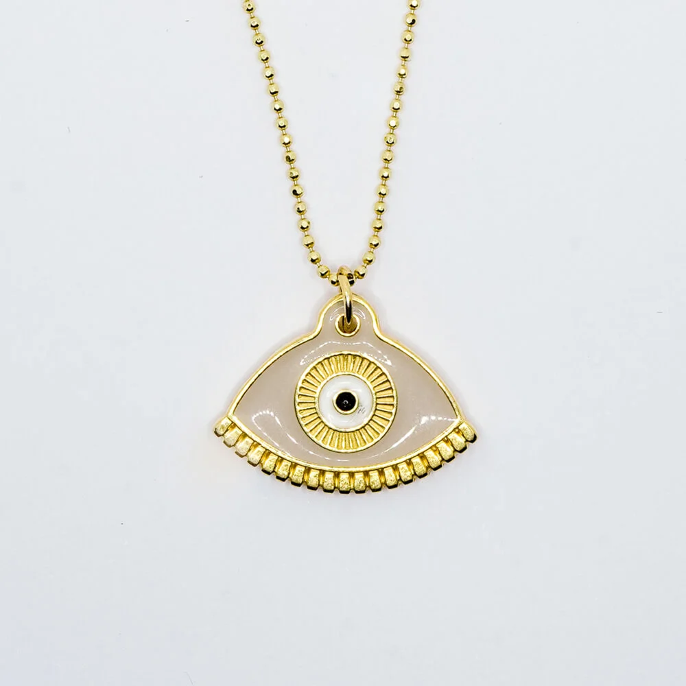 GARGANTILLA CADENA ORO CON COLGANTE DE UN OJO ÉTNICO REALIZADO EN ORO DE 24 K