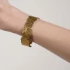 PULSERA BRONCE BANO ORO 15CM DE ANCHO IRREGULAR