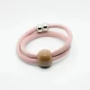 Pulsera artesanal rosa cerámica beige